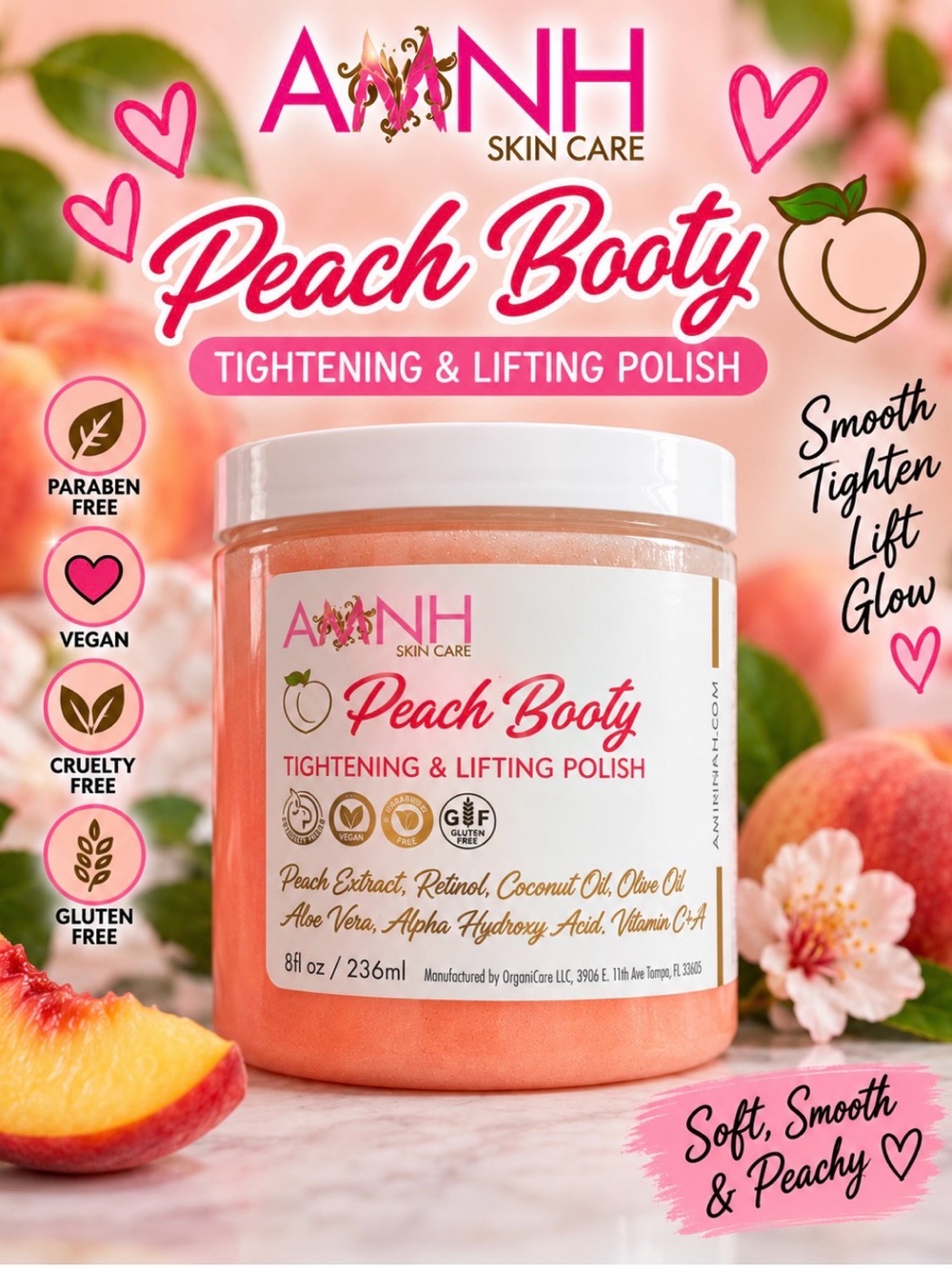 Aminnah - Peach Booty Tightening & Lifting Polish - Peach